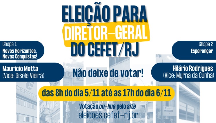 Eleições Cefet/RJ: votação para escolha do diretor-geral termina nesta quarta-feira (6)