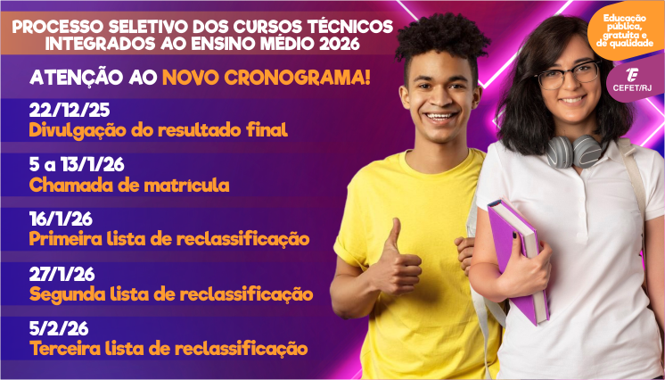 Acompanhe as próximas etapas do processo seletivo para os cursos técnicos integrados ao ensino médio
